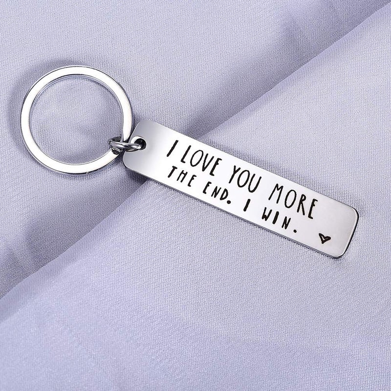 CINDYHE Couple Keychain I Love You Keychain for Boyfriend Girlfriend Husband Wife Keychain Gifts for Him Her (Silver) - Image 2